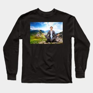 Businessman relaxing in the nature Long Sleeve T-Shirt